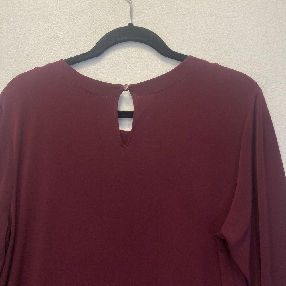 Susan Graver Layered Long-Line Tunic Top Womens Large Slinky 3/4 Sleeve Stretch - Picture 12 of 16